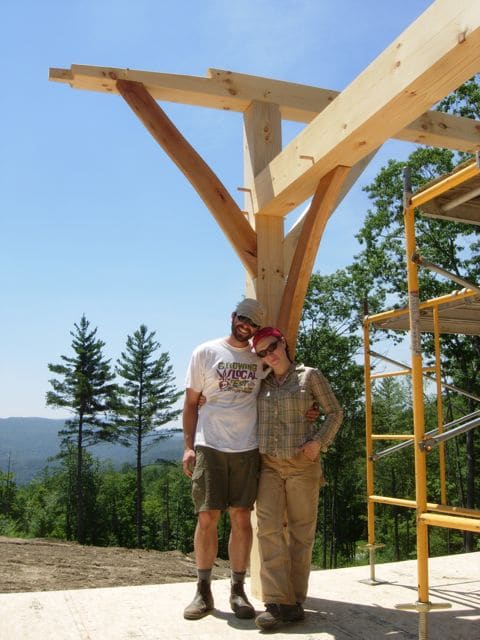 Raising of New Timber Frame House