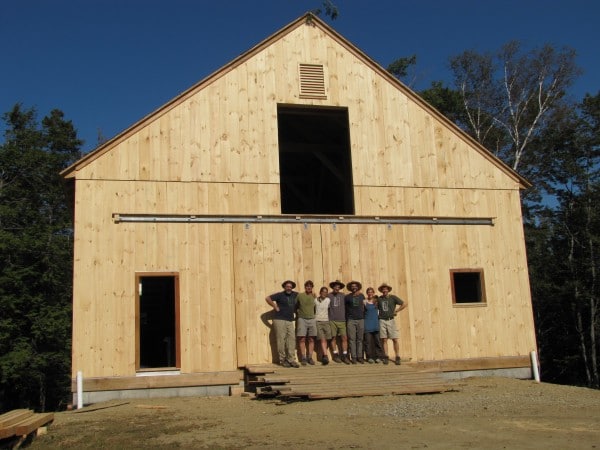 Landgrove big barn with crew