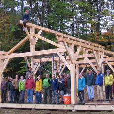 Volunteers with Timber Frame