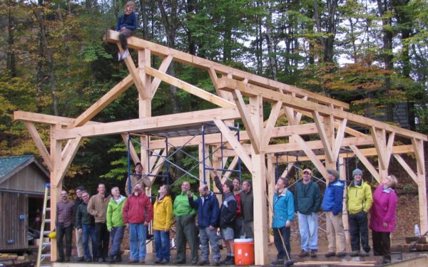 Volunteers with Timber Frame