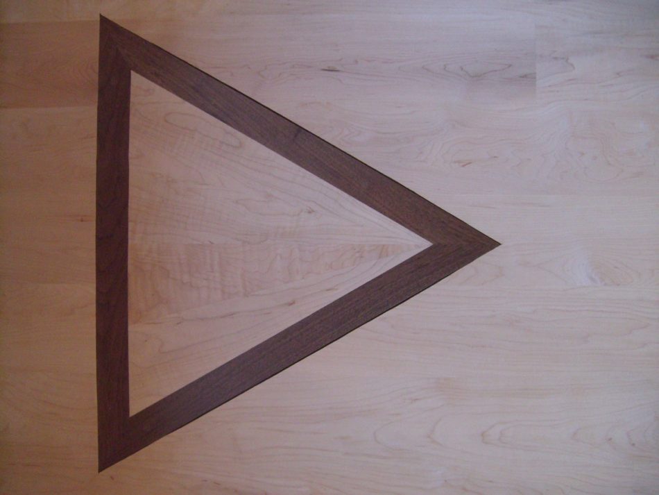 Triangle Floor Inlay of Walnut and Maple