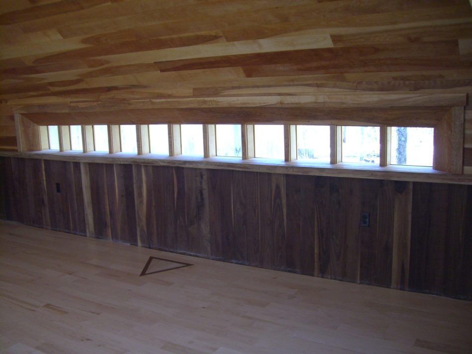 Transom Windows in Hardwood Paneling