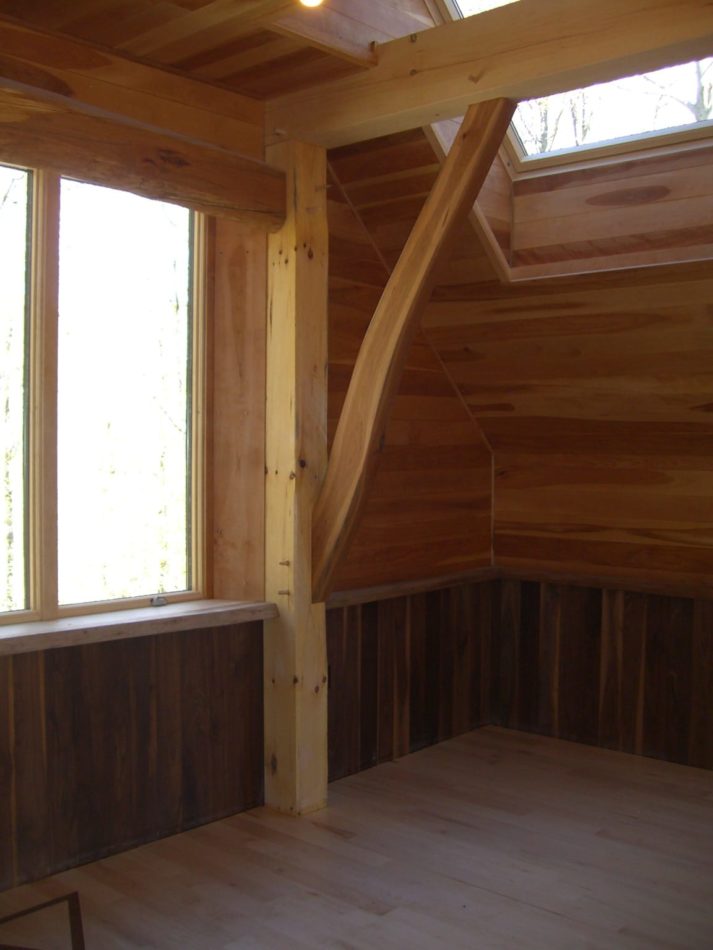 Hardwood Panelling and Brace in Timber Frame Studio