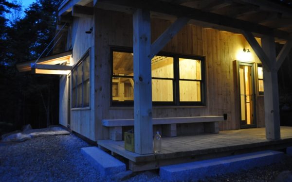 Porch of Timber Frame Cabin on Moosilauke