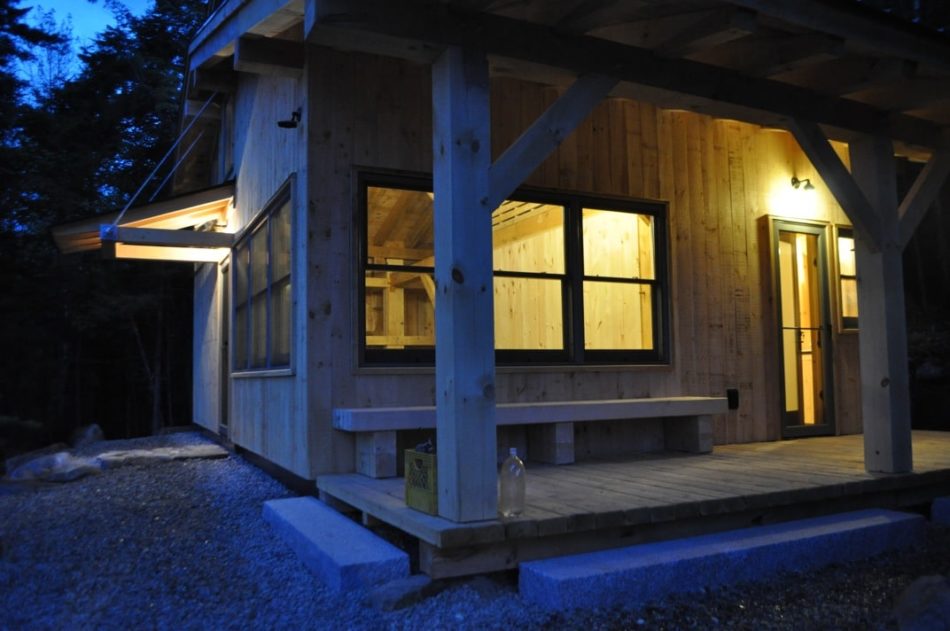 Porch of Timber Frame Cabin on Moosilauke