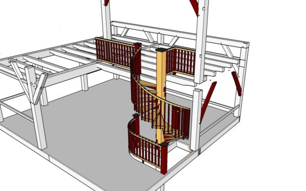 Computer model of spiral staircase
