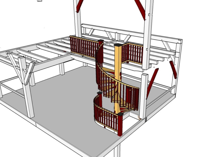 Computer model of spiral staircase
