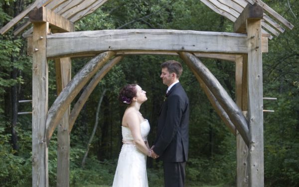 Timber Frame Arbor for New England Wedding