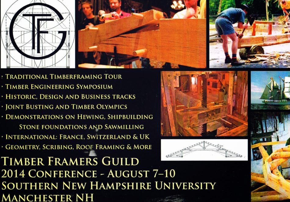 Invitation to Timber Framers Guild conference in Manchester, New Hampshire