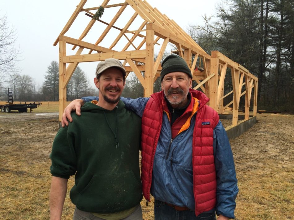 Father and son with Timberframe