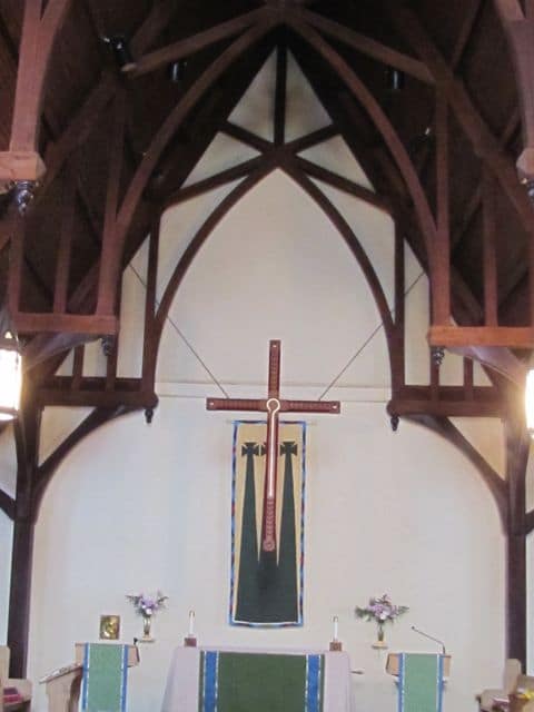 Hammerbeam truss in the Church of the Good Shepherd