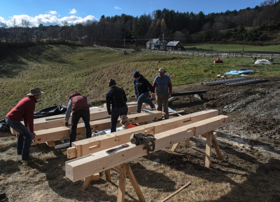 Preparing timbers for raising