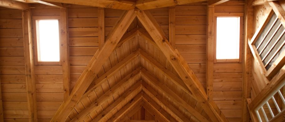 Intersecting Gable Roof in a timber framed building