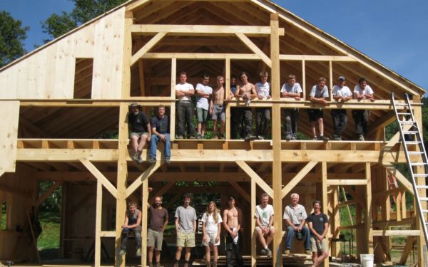 Gathering the community of builders who worked on this timber frame barn