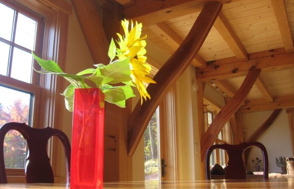 Sunflower alight in a craftsman home in Central Vermont