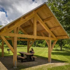 timber frame pavilion in Rochester, VT