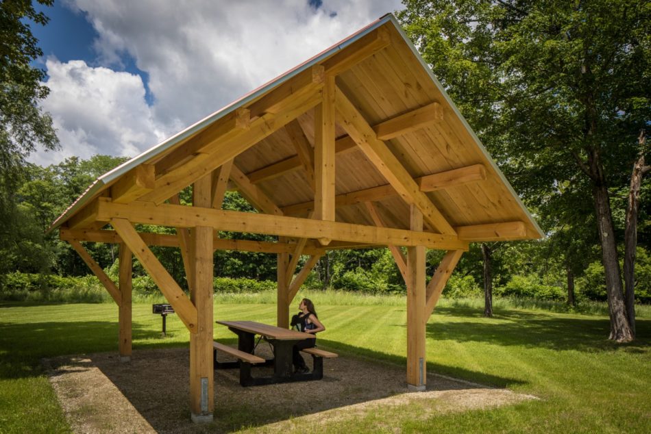 timber frame pavilion in Rochester, VT