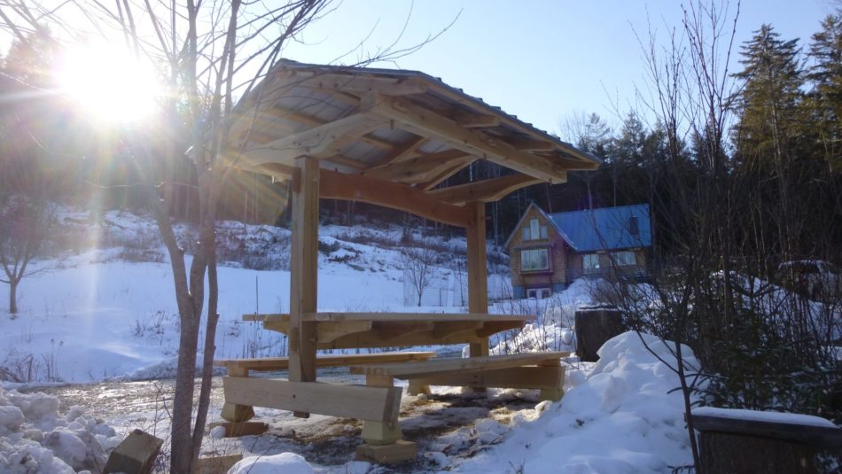 Winter shot of a picnic shelter