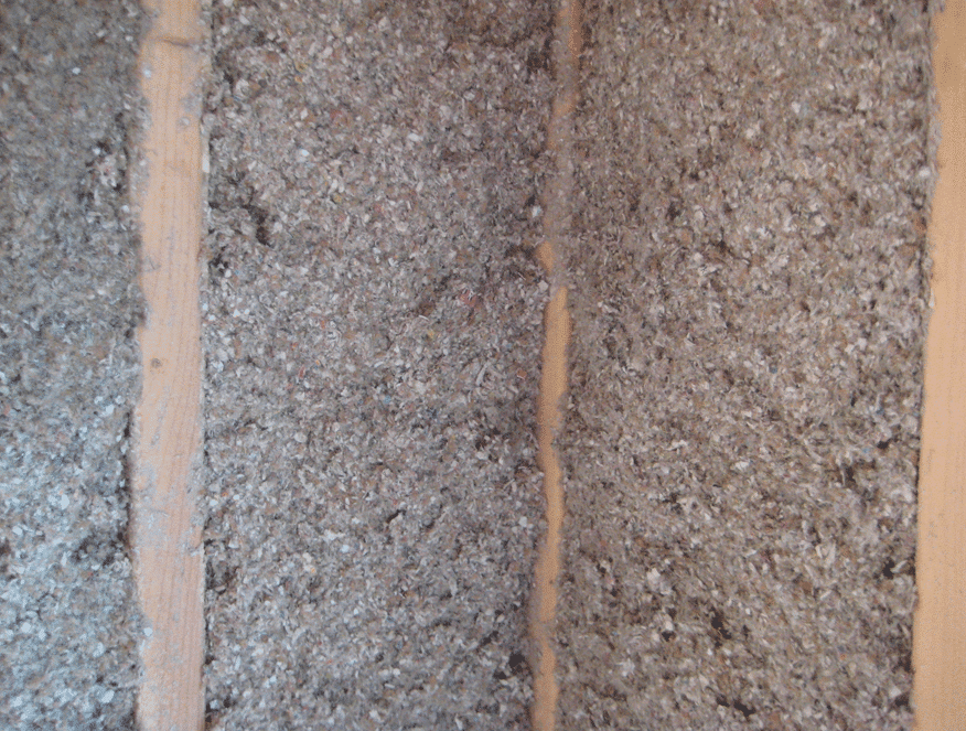 Cellulose insulation in floor