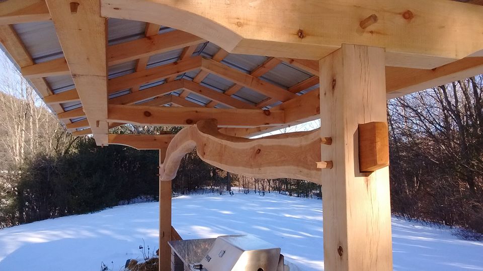 Timber Frame Shelter for Outdoor Kitchen