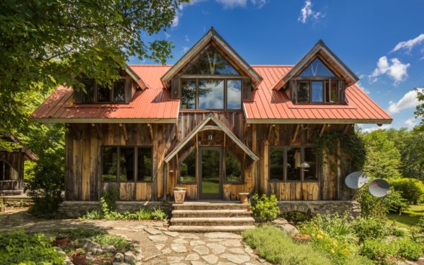 Front Entrance on a timber framed home in the poconos