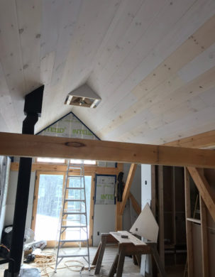 combination of sheetrock and boards
