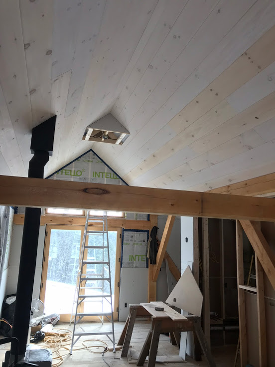 combination of sheetrock and boards