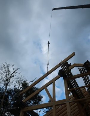 '78 moosilauke workshop crane lifting rafters