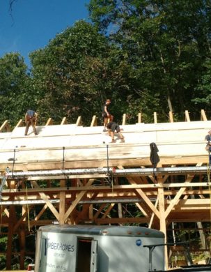 timber frame barn roof board intallation