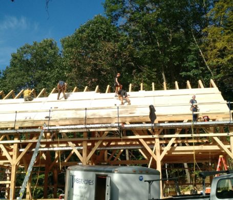timber frame barn roof board intallation