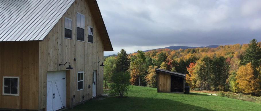 View to the west from a timber frame barn