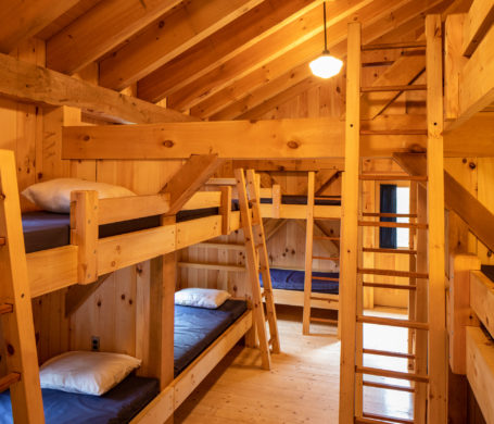 Bunks in a chalet in the White Mountains
