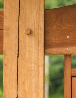 detailed view of traditional joinery in our trailhead kiosk