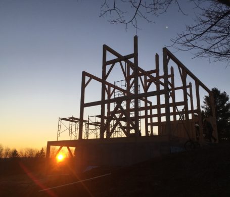 Washington barn frame sunset
