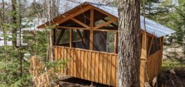Sam's timber frame summer bedroom at his home