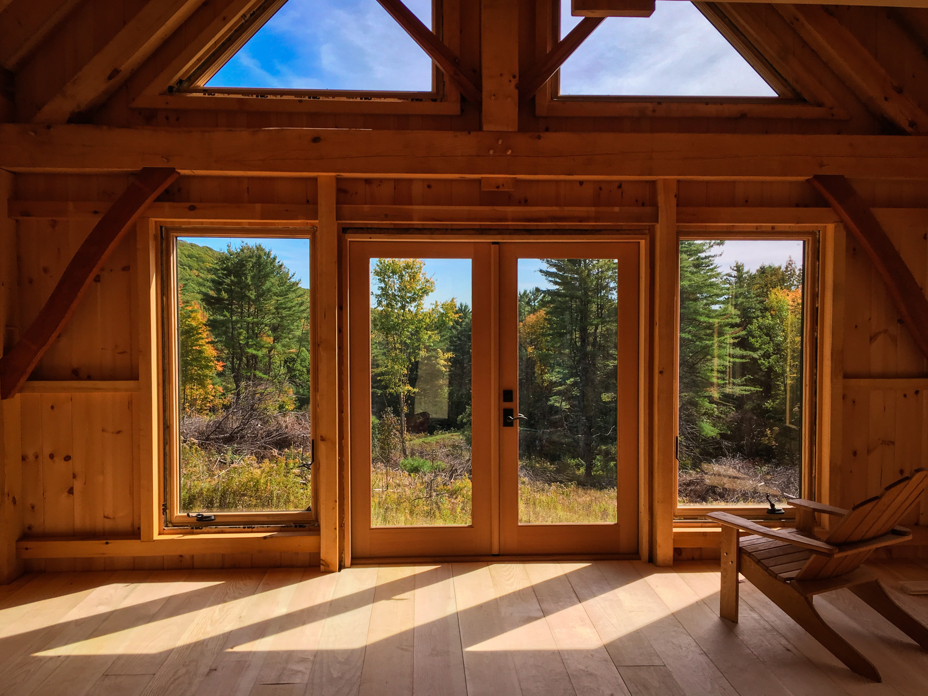 Off Grid Timber Frame Cabin on an old Vermont Homestead