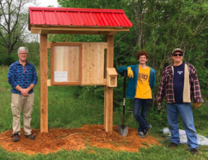 germanna foundation classic trailhead kiosk with red roof