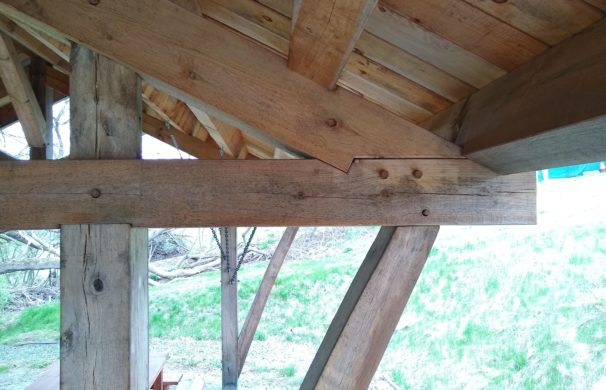 Timber Frame Joinery in an outdoor classroom pavilion