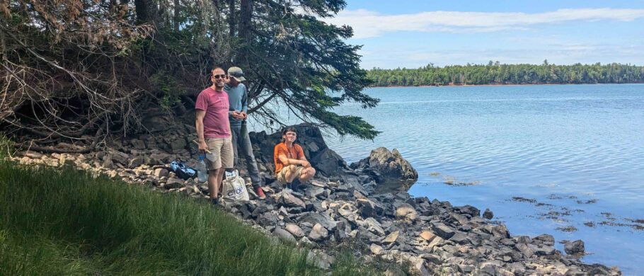 Andrew, Pat and Steve on the shores of Cobscook bay.