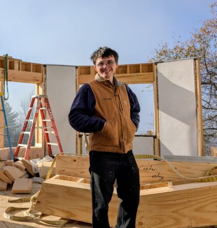 Pat, Andrew, and Steve raise the Yapo house!